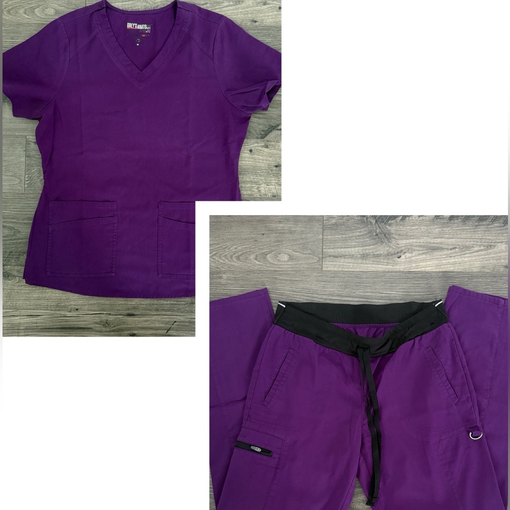 Women’s Grey’s Anatomy by Barco Scrub Set, Size S/M, Purple